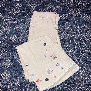 floral corduroy flare pants